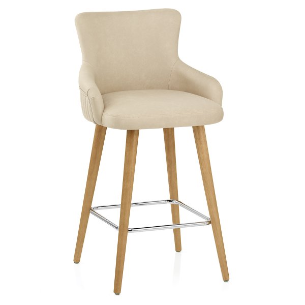 Tabouret Faux Cuir Bois - Diablo