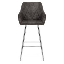 Chaise de bar Daim Chrome - Mason Gris