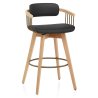 Tabouret Chêne Cuir Véritable - Electra