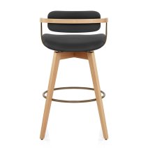 Tabouret Chêne Cuir Véritable - Electra