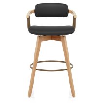 Tabouret Chêne Cuir Véritable - Electra
