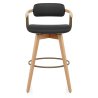 Tabouret Chêne Cuir Véritable - Electra