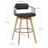 Tabouret Chêne Cuir Véritable - Electra