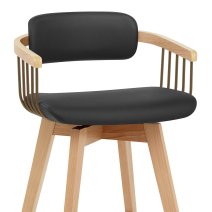 Tabouret Chêne Cuir Véritable - Electra