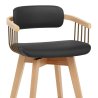 Tabouret Chêne Cuir Véritable - Electra