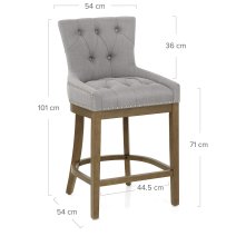 Tabouret de Bar Bois Tissu - Knightsbridge