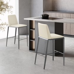 Tabouret de Bar Faux Cuir -...