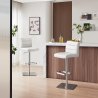 Chaise de Bar Cuir Chrome Brossé Graphite - Lush