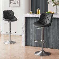 Tabouret Cuir Véritable -...