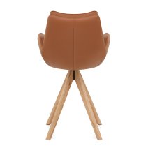 Chaise de Bar Bois Cuir Véritable - Madrid