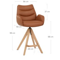 Chaise de Bar Bois Cuir Véritable - Madrid