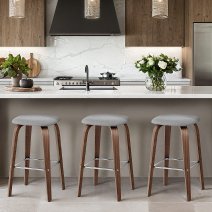Tabouret de bar Bois Tissu - Stockholm