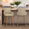 Tabouret Faux Cuir Bois - Diablo