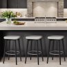 Tabouret Faux Cuir Bois Noir - Malmo