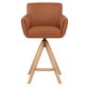 Tabouret Cuir Véritable Bois - Rome