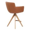 Tabouret Cuir Véritable Bois - Rome