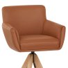 Tabouret Cuir Véritable Bois - Rome