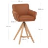 Tabouret Cuir Véritable Bois - Rome