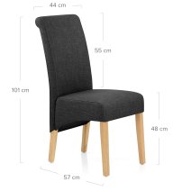 Chaise Chêne Tissu - Carlo Gris Foncé