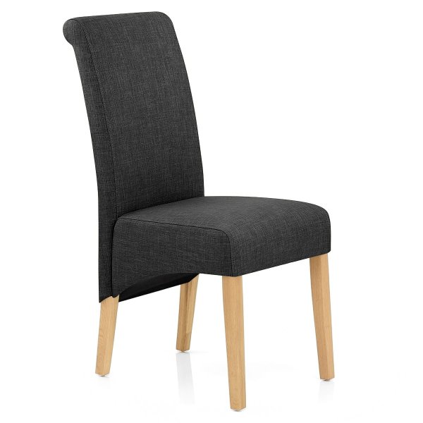 Chaise Chêne Tissu - Carlo Gris Foncé