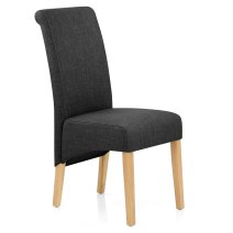 Chaise Chêne Tissu - Carlo Gris Foncé