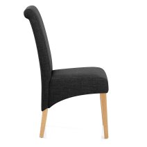 Chaise Chêne Tissu - Carlo Gris Foncé
