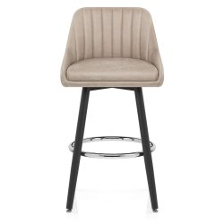 Chaise de Bar Bois Faux Cuir Antique - Hamilton Vert