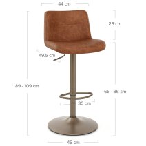Tabouret de Bar Faux Cuir Antique - Utopia