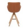 Tabouret Cuir Véritable Bois - Rome
