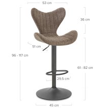 Tabouret Graphite Tissu – BB Swivel