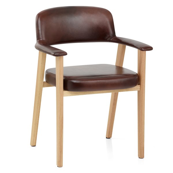 Chaise Cuir Véritable Chêne - Elba