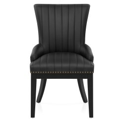 Chaise Bois Faux Cuir -...