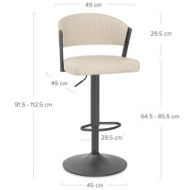 Tabouret Graphite faux cuir - Lusso
