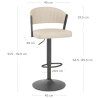 Tabouret Graphite faux cuir - Lusso